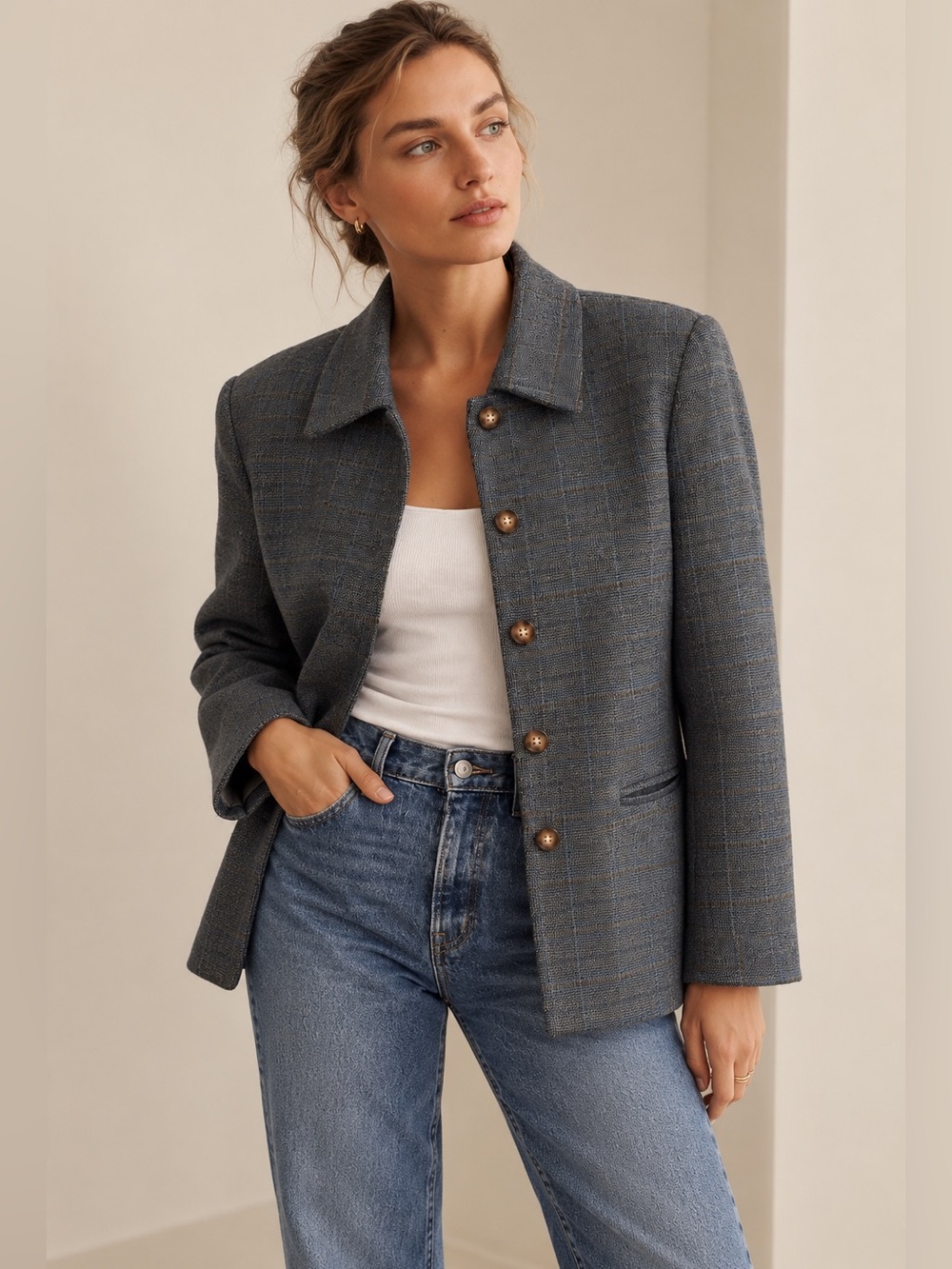 Vintage Haggar for Her Plaid Jacket | Size 12 Perfect Fall Jacket • Vintage
